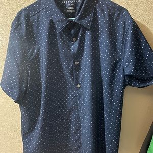 this is a dark blue button up